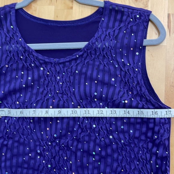 MAXIMA VINTAGE 3-PIECE SKIRT TOP CAMISOLE WOMEN Sz S EMBELLISHED SEQUINS PURPLE - Picture 11 of 16